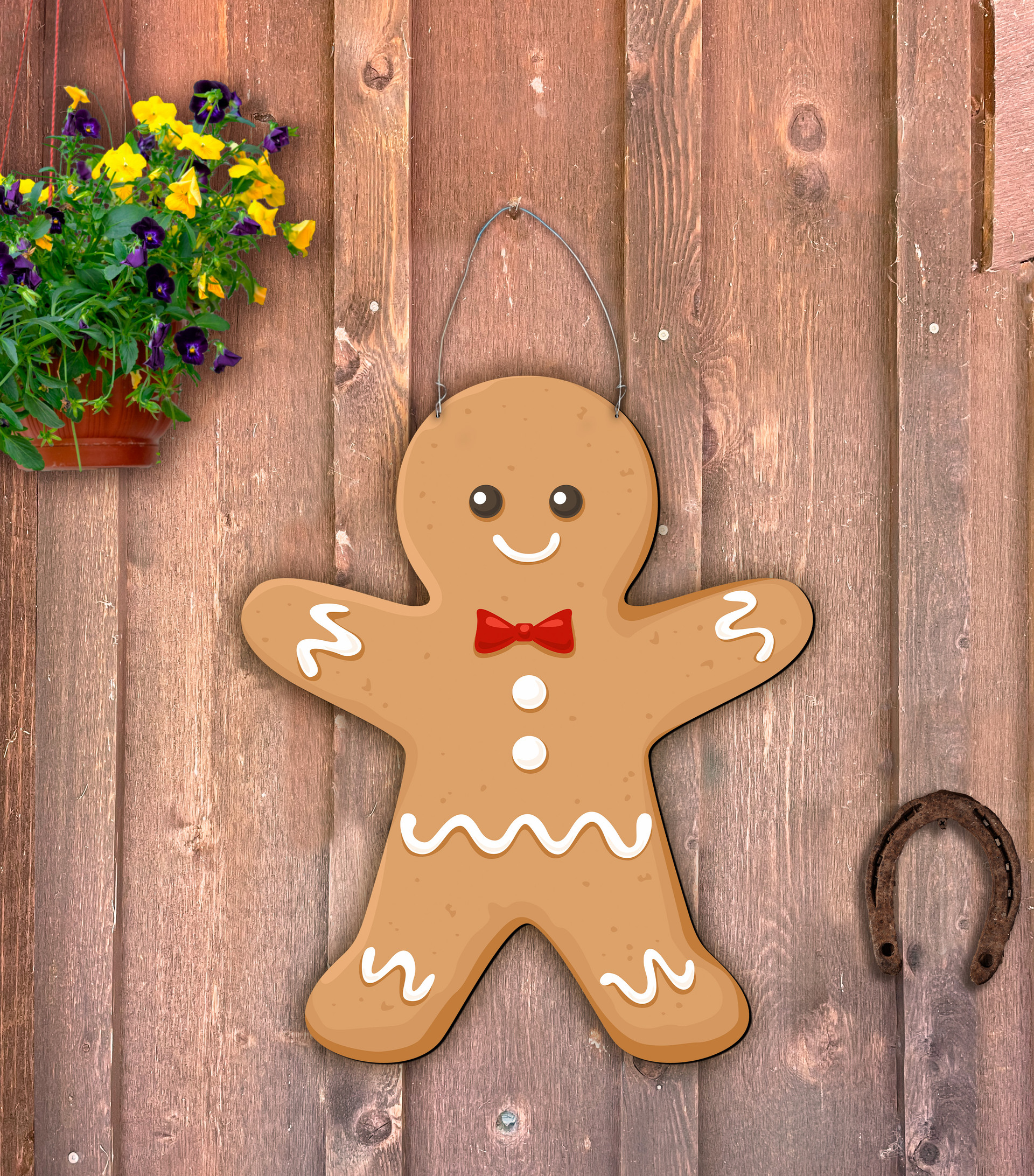 Outdoor Metal Art Gingerbread Man