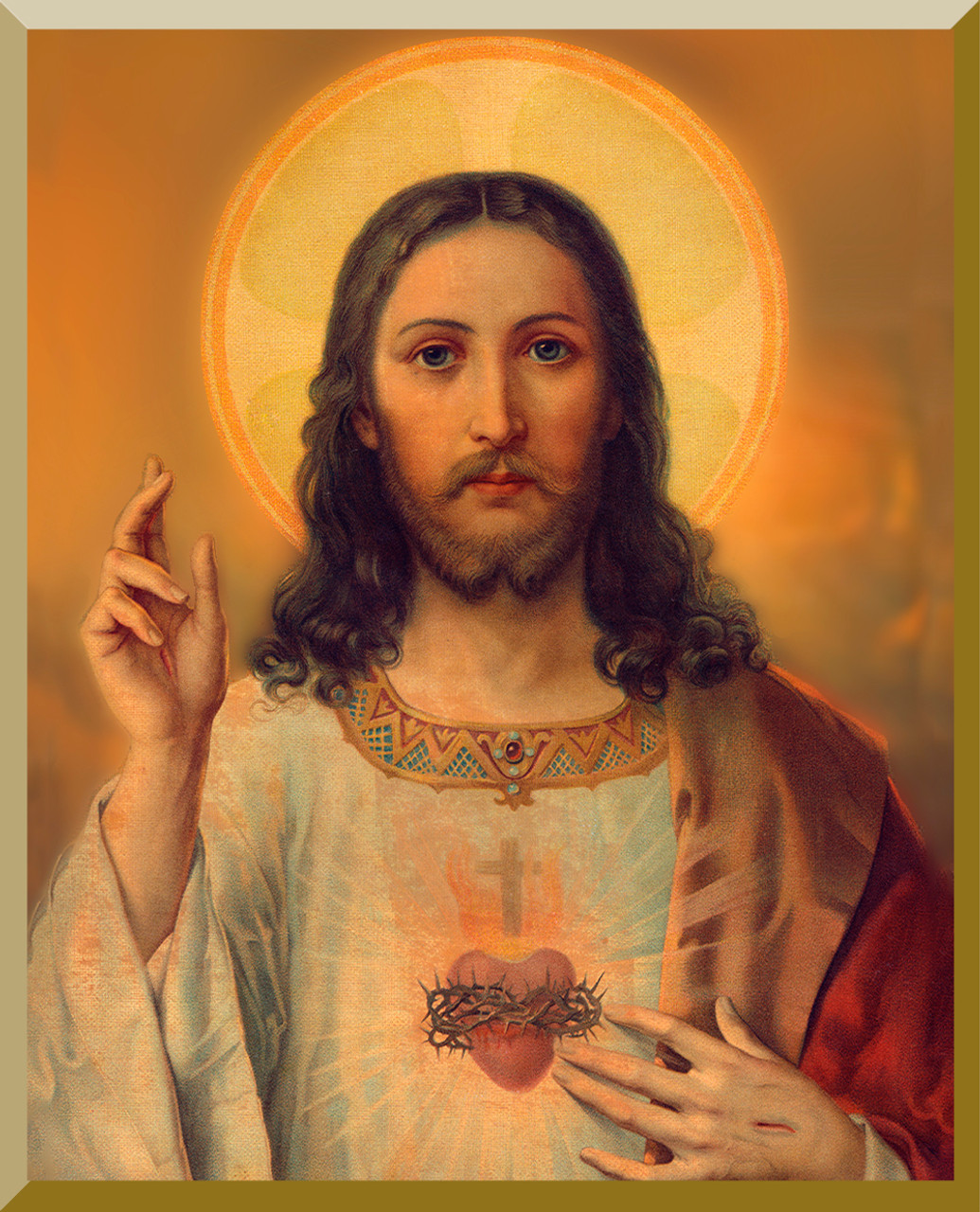 Antique Sacred Heart 3x4 Wall Plaque