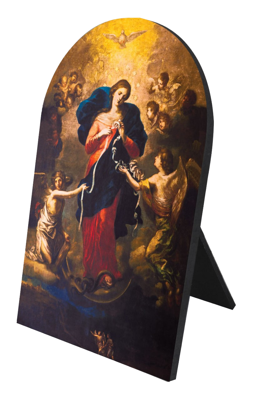 Mary Undoer of Knots Arched Desk Plaque