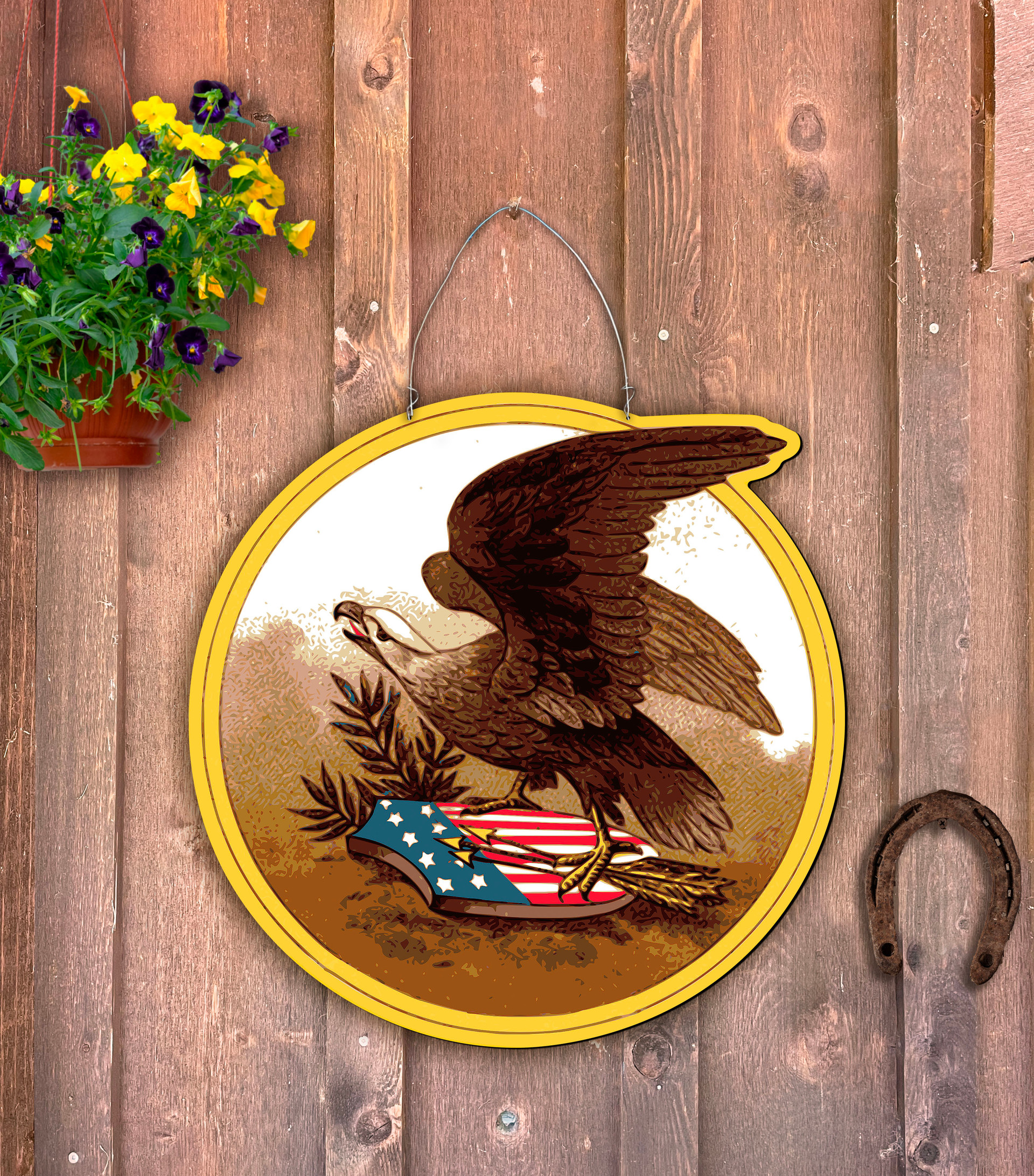 Patriotic Eagle Door Hanger