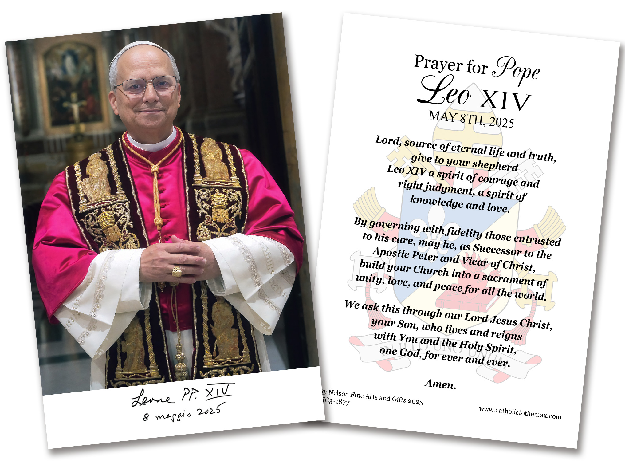 Pope Leo XIV Official Portrait 4x6 Holy Cards