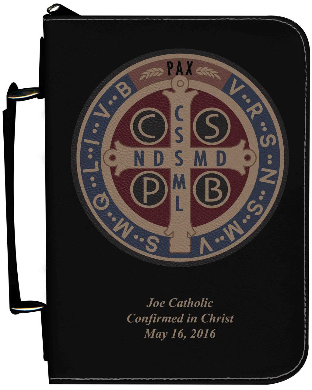 Bible Cover with Benedictine Medal - Black