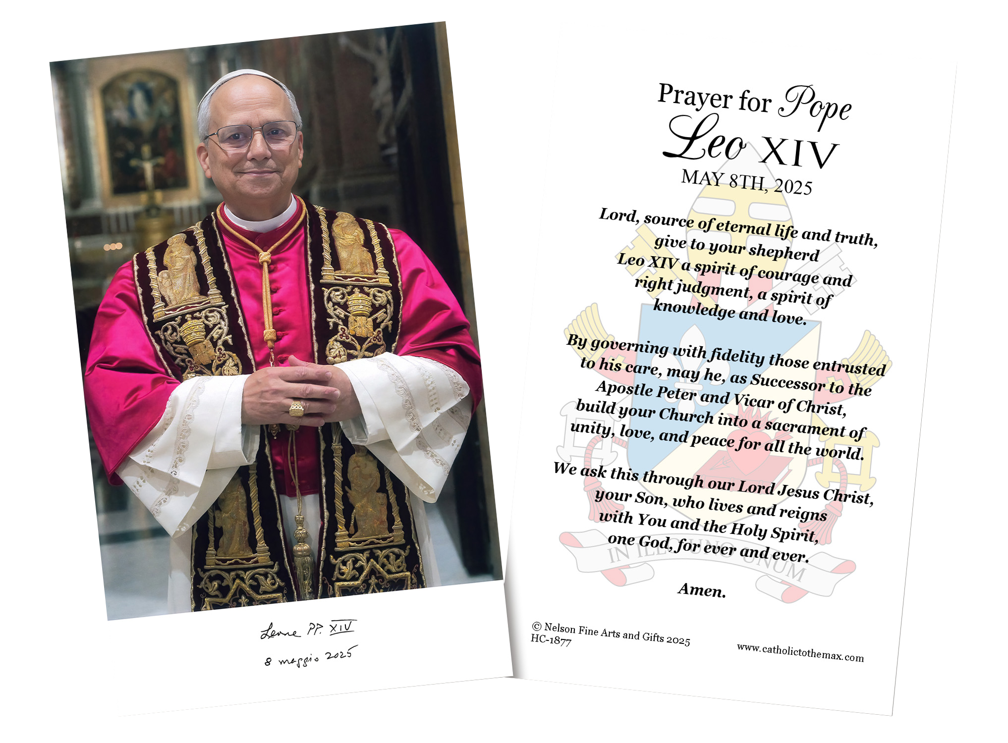 Pope Leo XIV Official Portrait Holy Cards