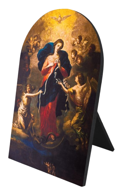 Mary Undoer of Knots Arched Desk Plaque