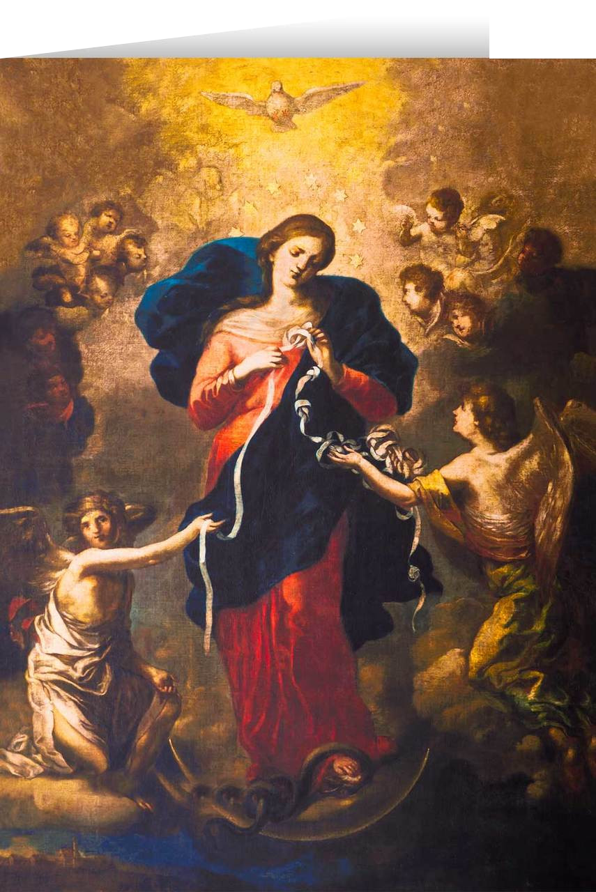 Mary Undoer of Knots Greeting Card