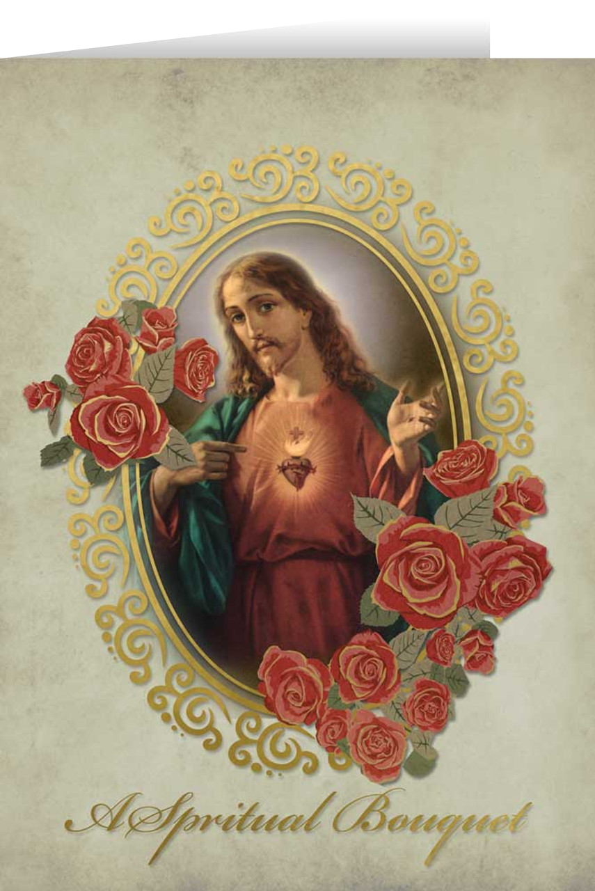 Sacred Heart Spiritual Bouquet Greeting Card 