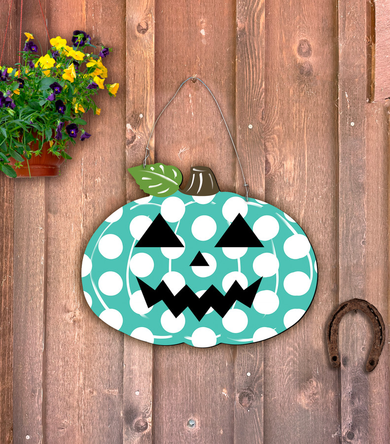 Outdoor Metal Art Polka Dot Jack o' Lantern