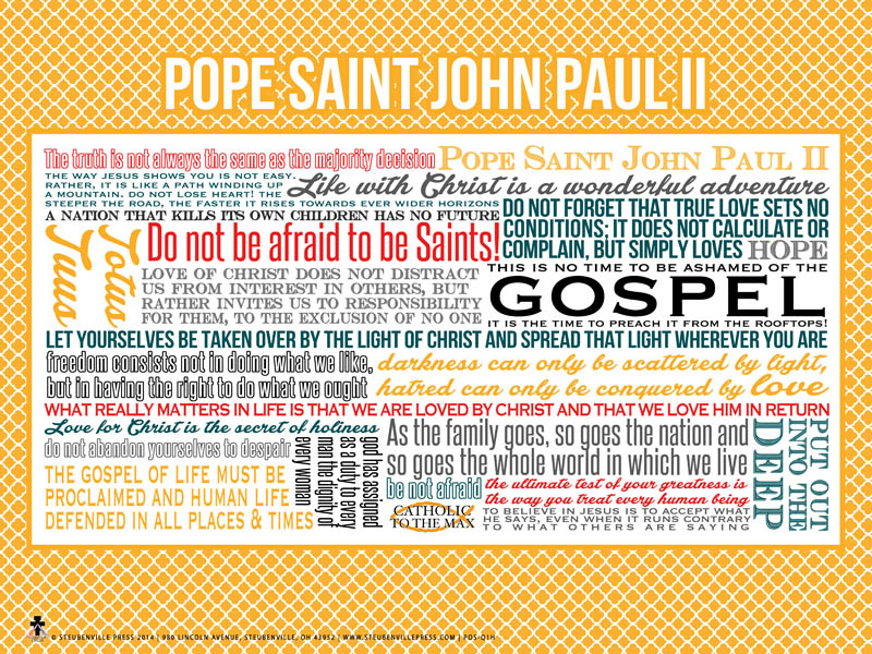 Pope St. John Paul II Quote Poster