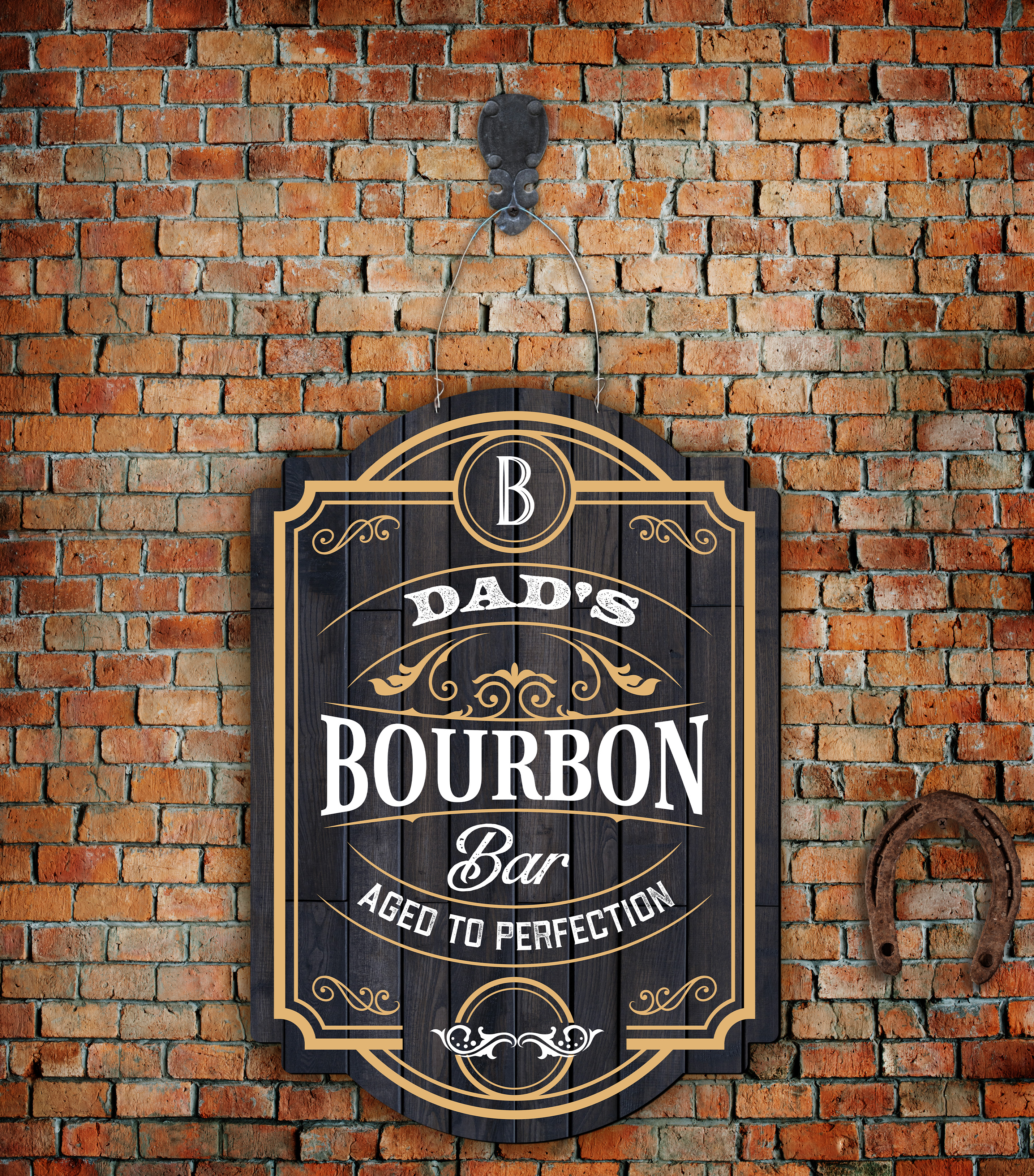 Outdoor Metal Art Dad's Bourbon Bar (Customizable)
