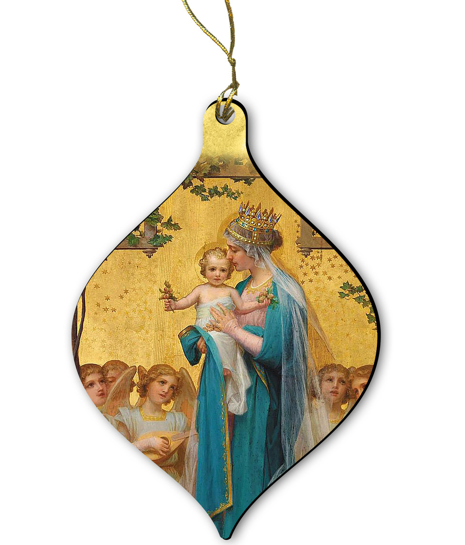 Madonna and Child Wood Ornament