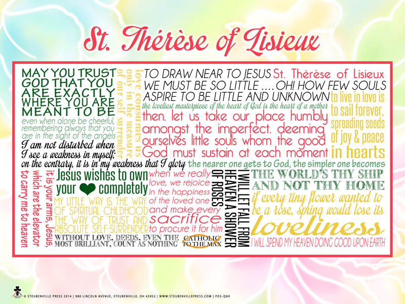 St. Therese of Lisieux Quote Poster