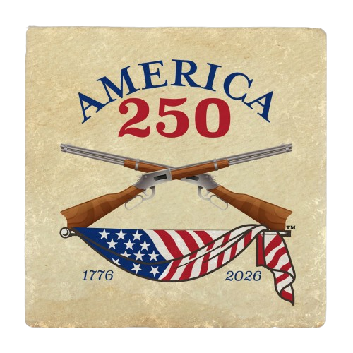 America 250 Rifles Tumbled Stone Coaster 3