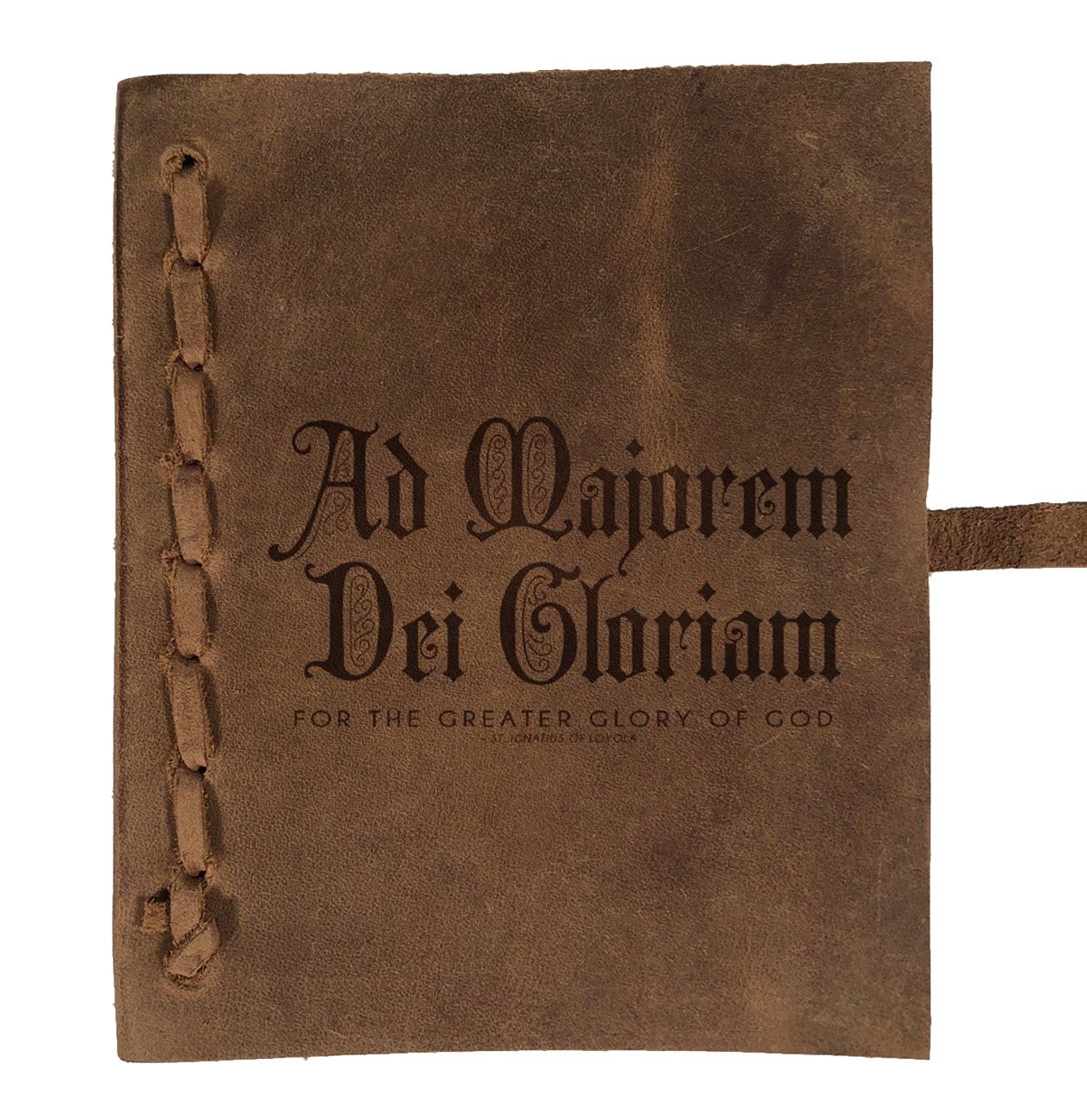 “AMDG“ Rustic Leather Journal