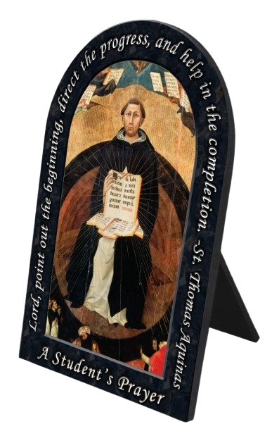 St. Thomas Aquinas Prayer Arched Desk Plaque