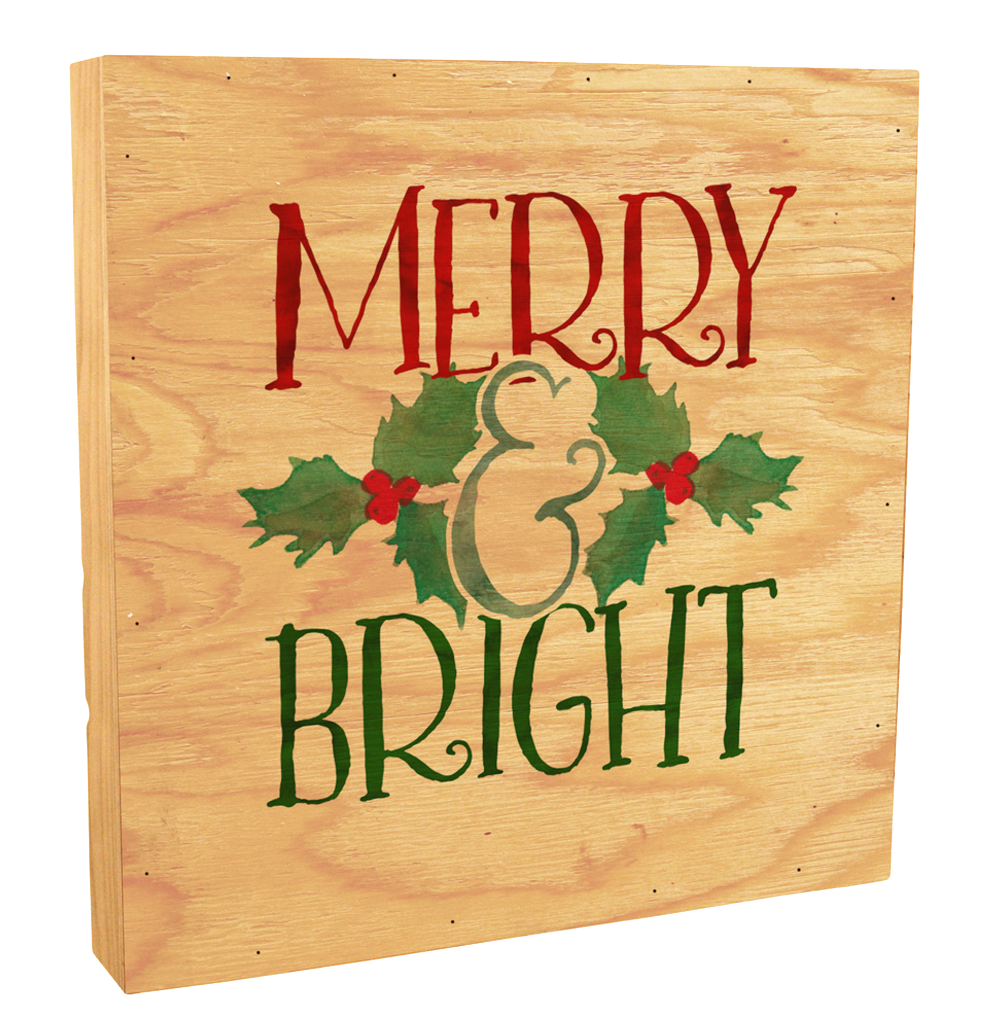 “Merry and Bright“ Rustic Box Art