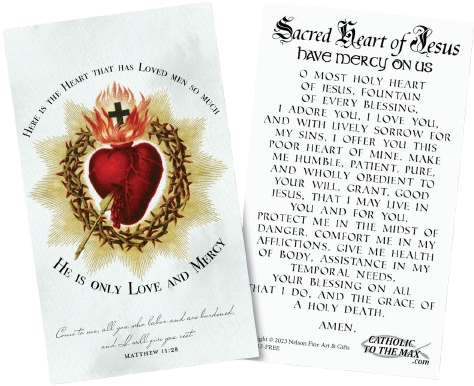 Sacred Heart Holy Card