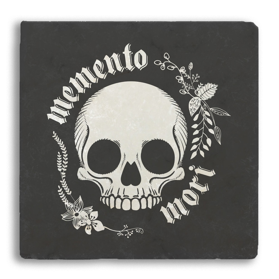 “Memento Mori“ Tumbled Stone Coaster