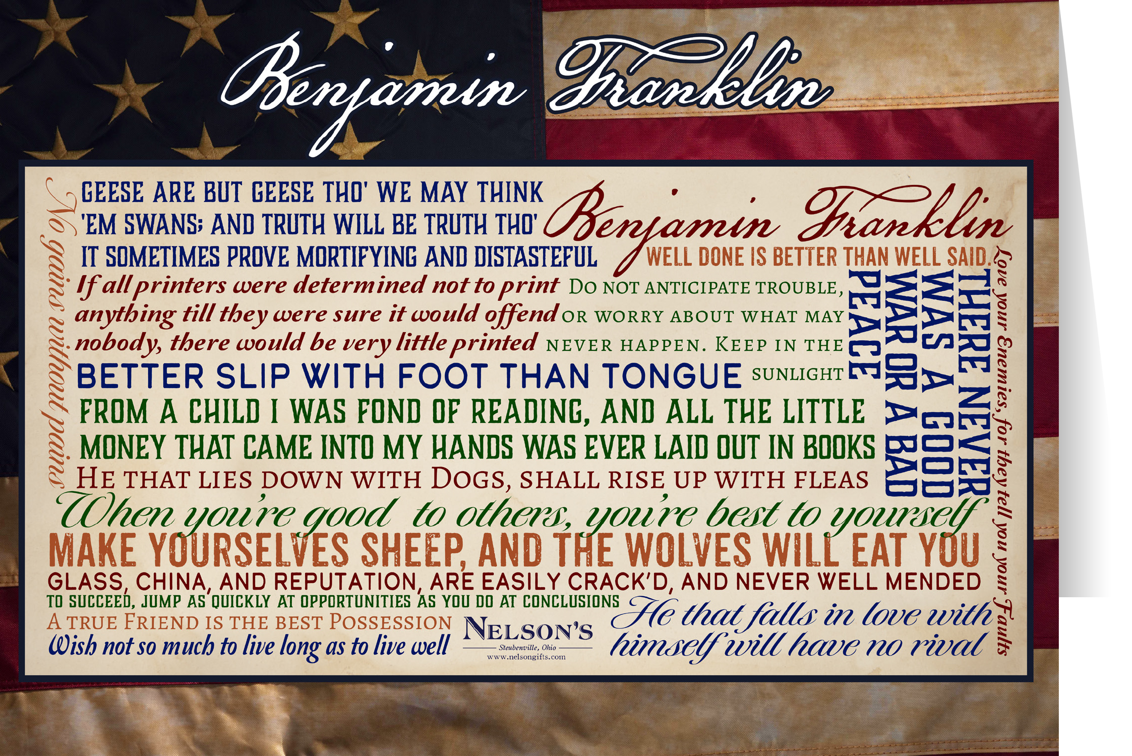 Benjamin Franklin Quotes Greeting Card