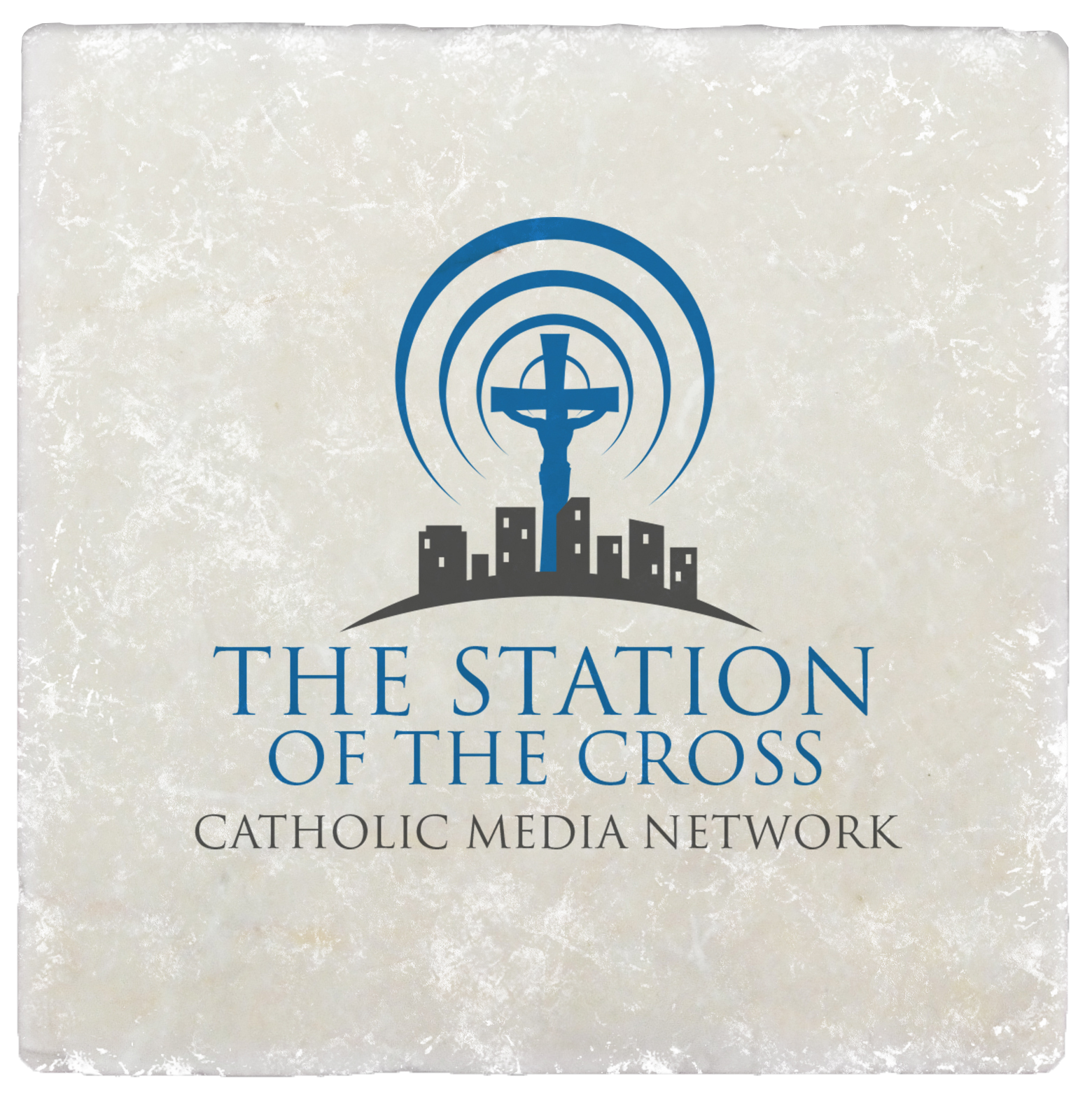 Catholic Media Network Tumbled Stone Coaster