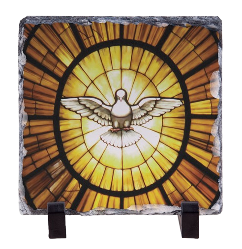 Stained Glass Dove Square Slate Tile