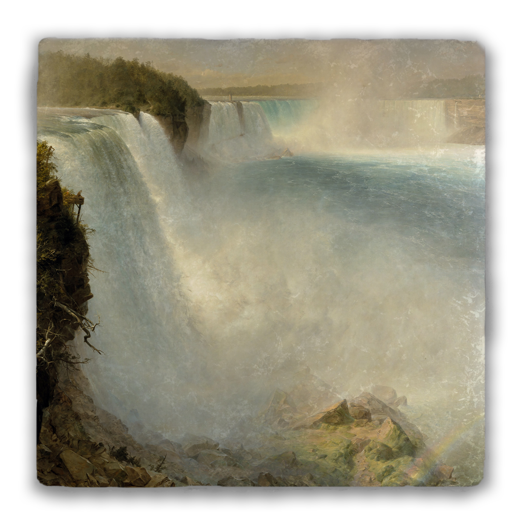 “Niagara Falls from the American Side“ Tumbled Stone Coaster