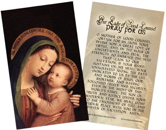 Our Lady of Good Counsel Holy Card