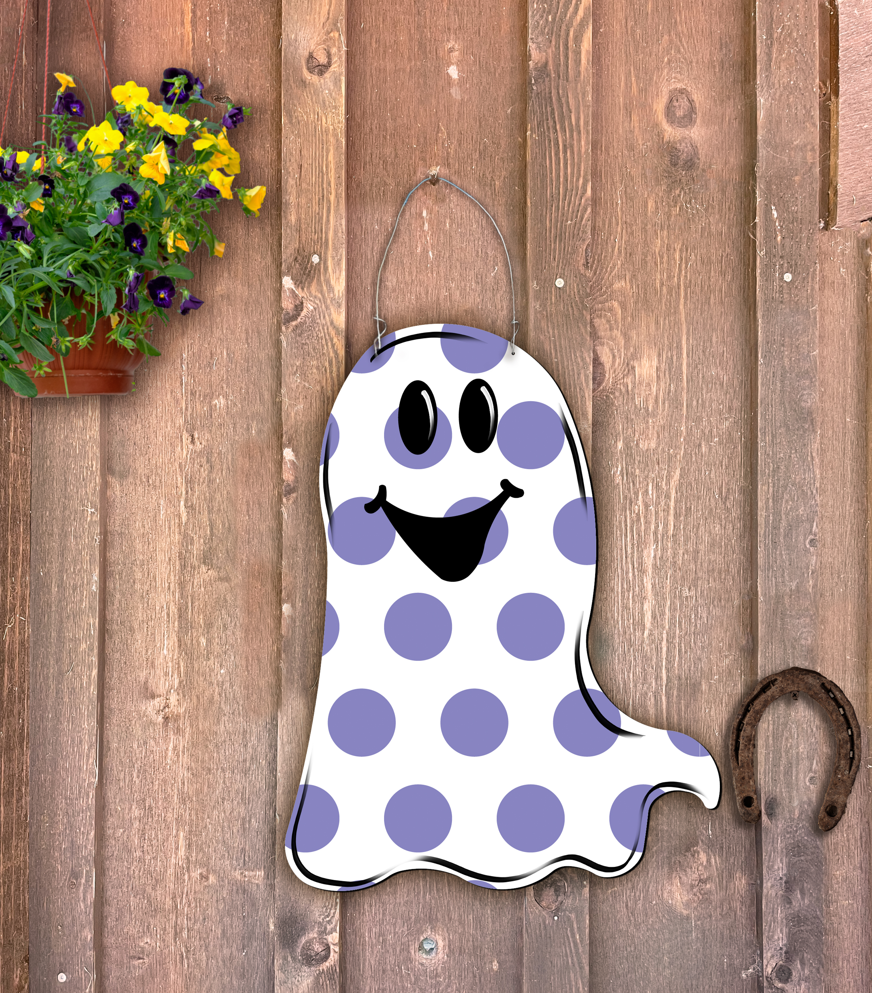 Outdoor Metal Art Polka Dot Ghost