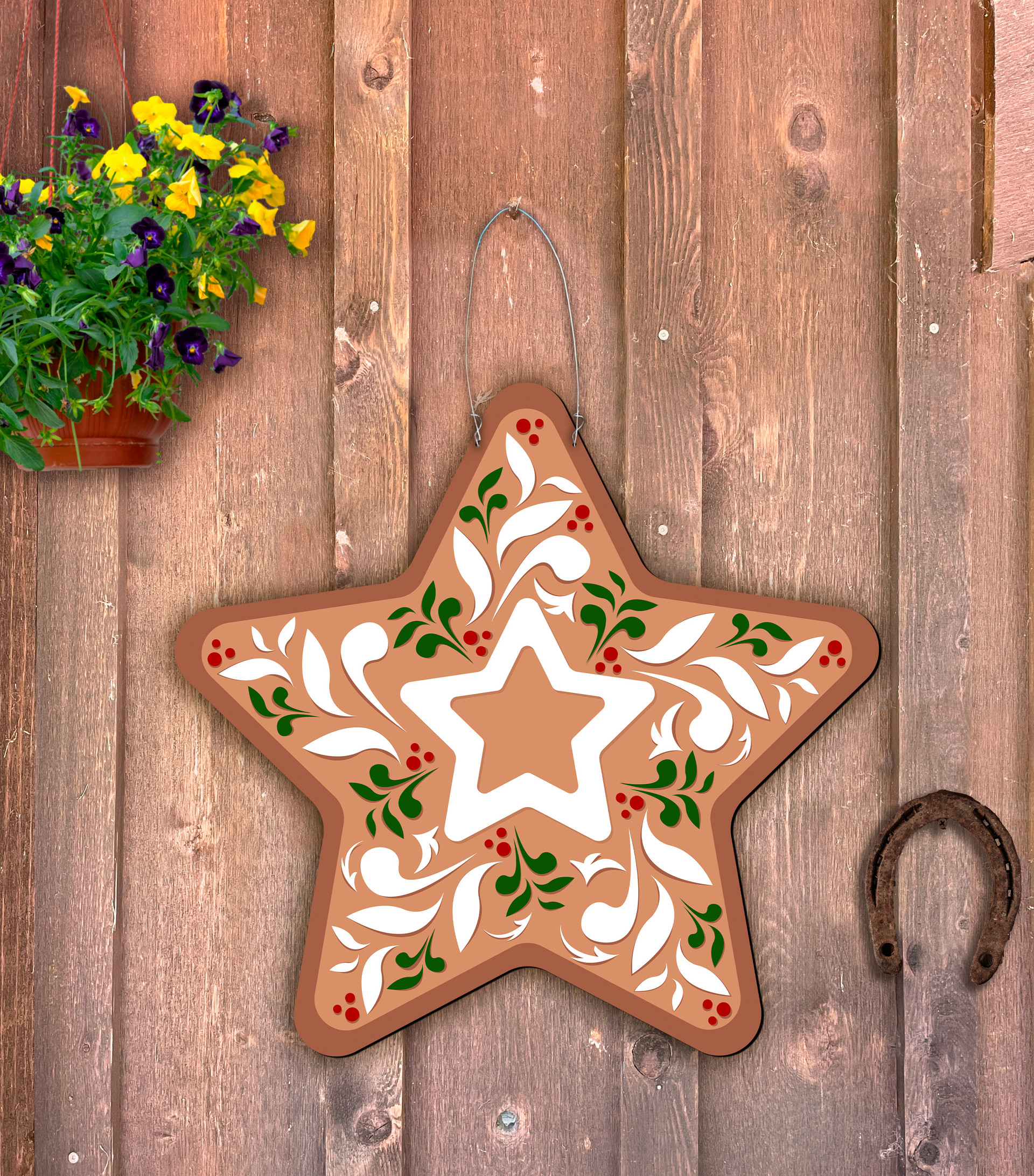 Outdoor Metal Art Gingerbread Star