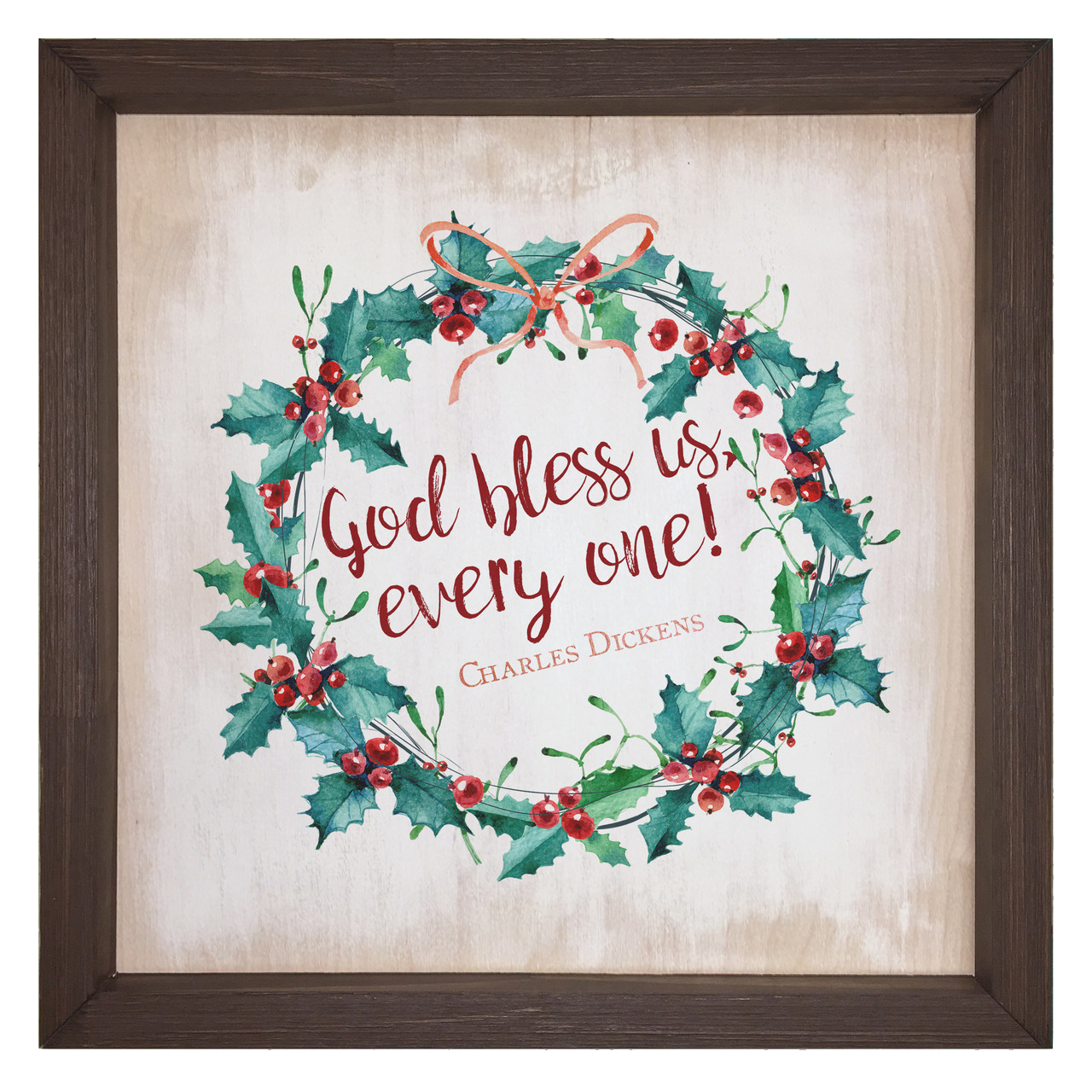 God Bless Us Rustic Framed Quote