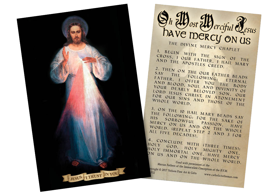 How to Pray the Divine Mercy Chaplet Holy Card