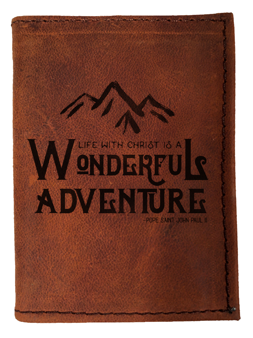 “Wonderful Adventure“ Tri-Fold Leather Wallet