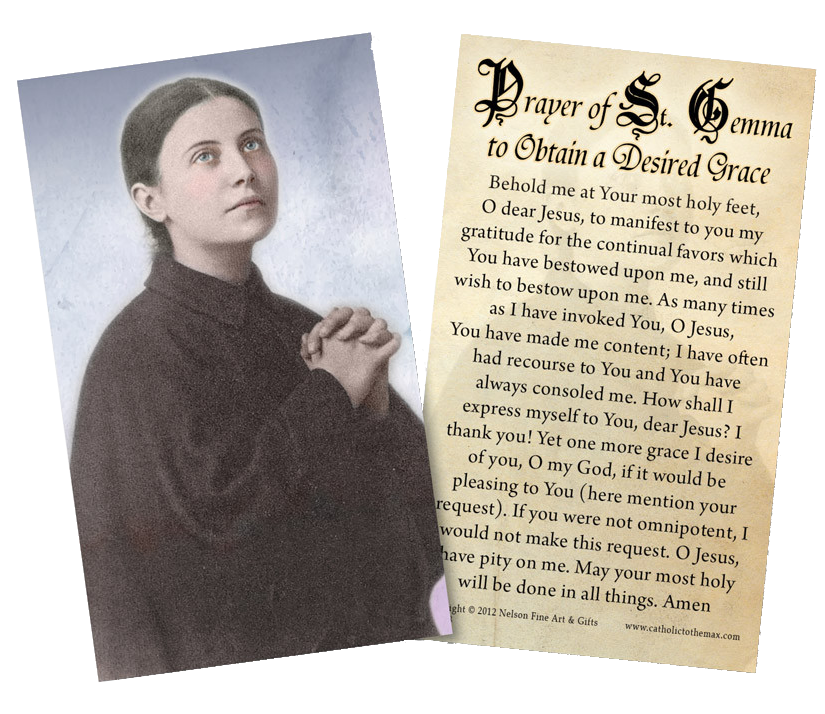 St. Gemma Galgani Holy Card