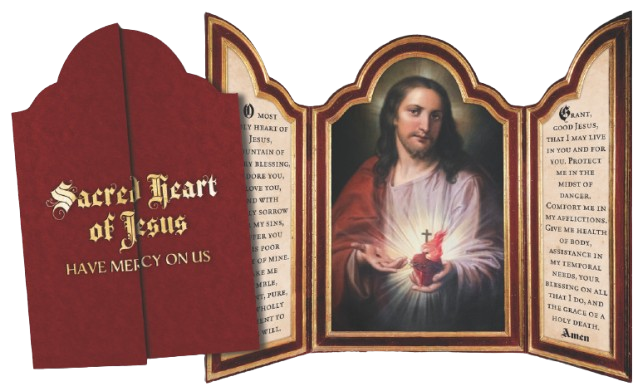 Sacred Heart Tri-Fold Triptych Cards (Set of 12)
