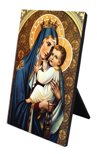 Our Lady of Mt. Carmel Vertical Desk Plaque