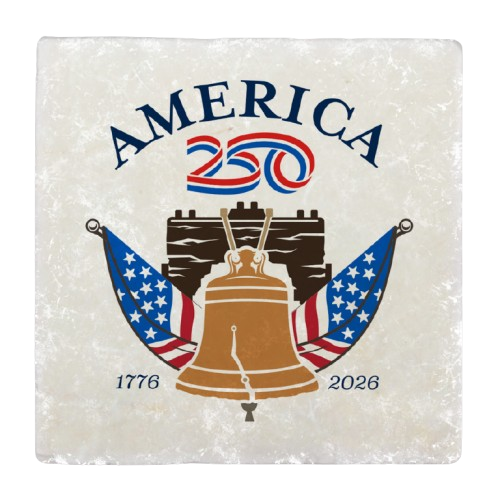 America 250 Liberty Bell Tumbled Stone Coaster