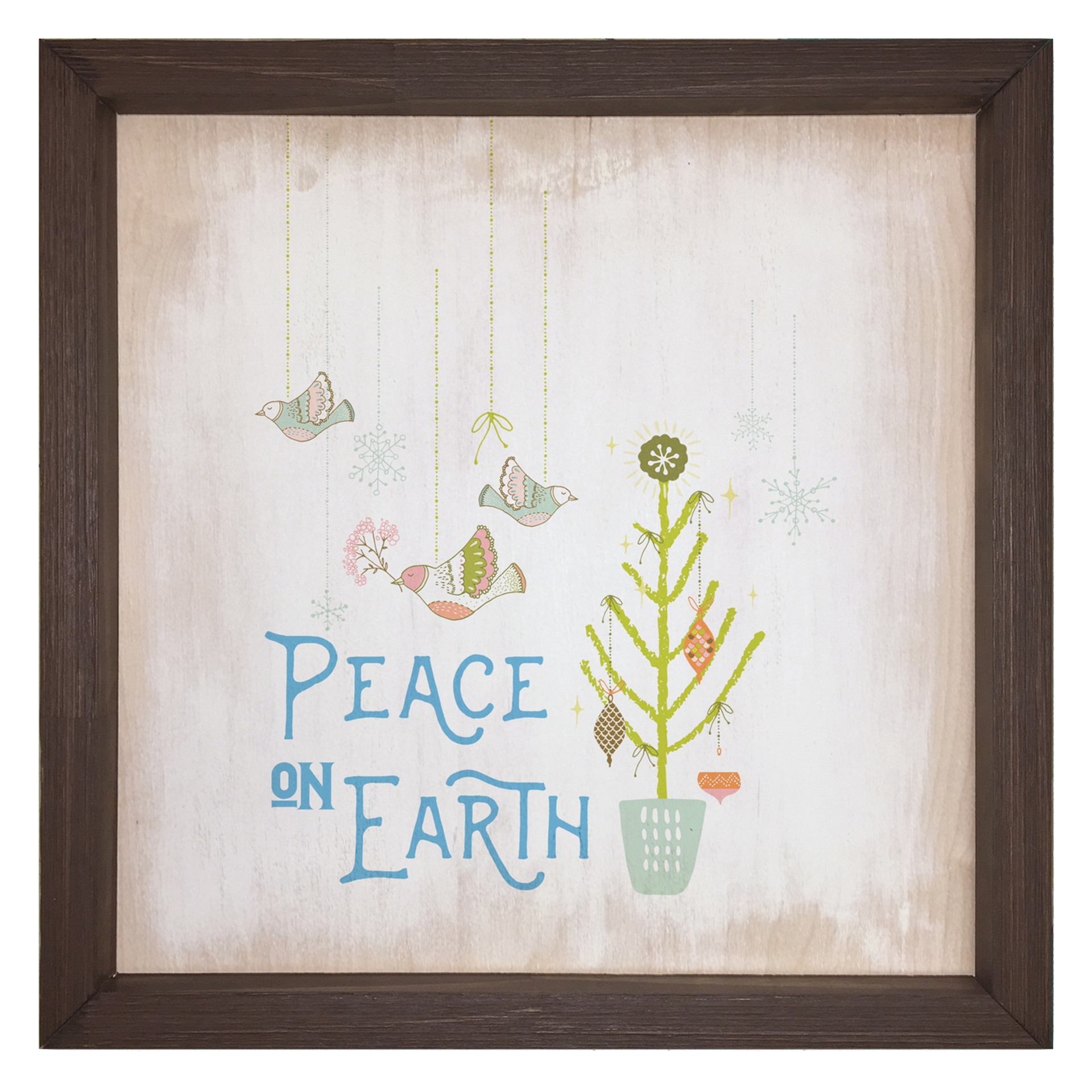 Peace on Earth Rustic Framed Quote