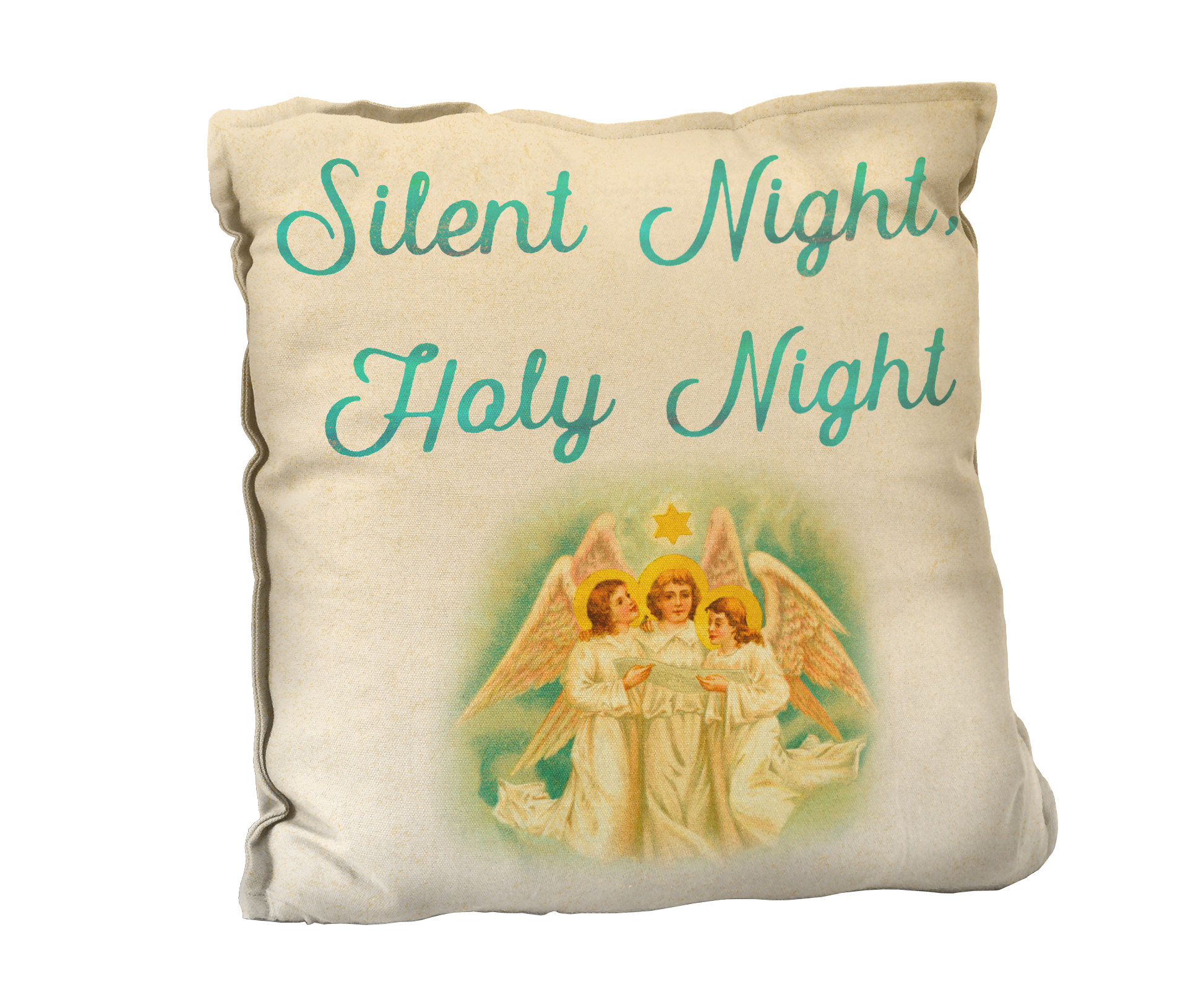 “Silent Night, Holy Night“ Rustic Pillow