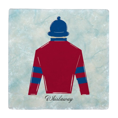 Whirlaway Jockey Silk Tumbled Stone Coaster