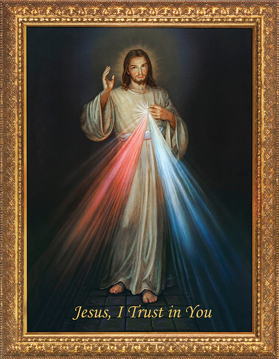 Divine Mercy - Standard Gold Framed Canvas