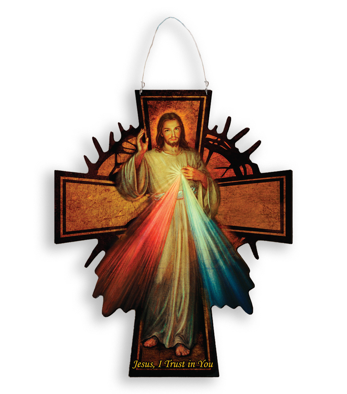 Outdoor Metal Art Divine Mercy Cross