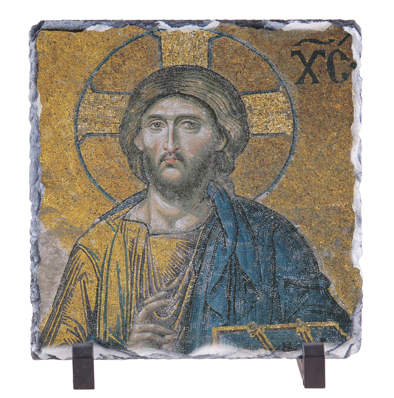 Christ Pantocrator Icon Square Slate Tile
