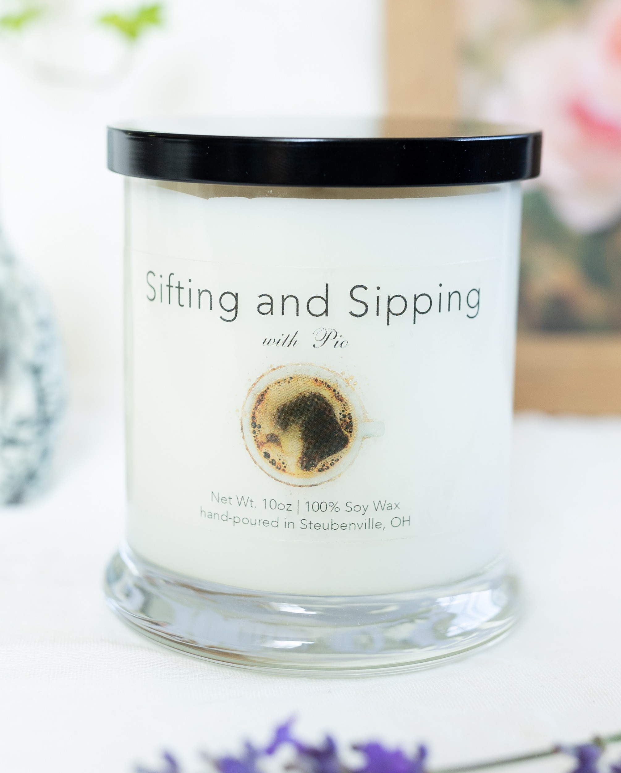 “Sifting and Sipping with Pio“ Fresh Coffee Soy Candle