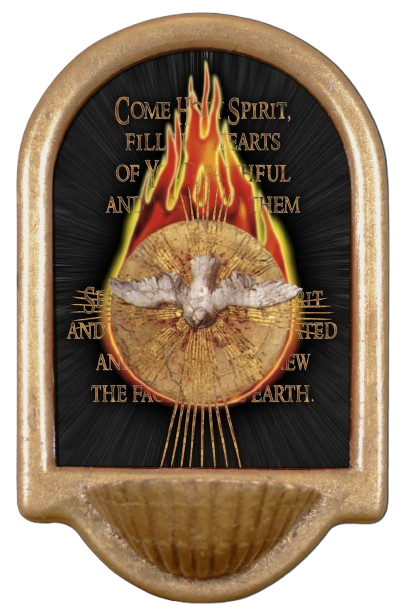 Holy Spirit with Fire Holy Water Font
