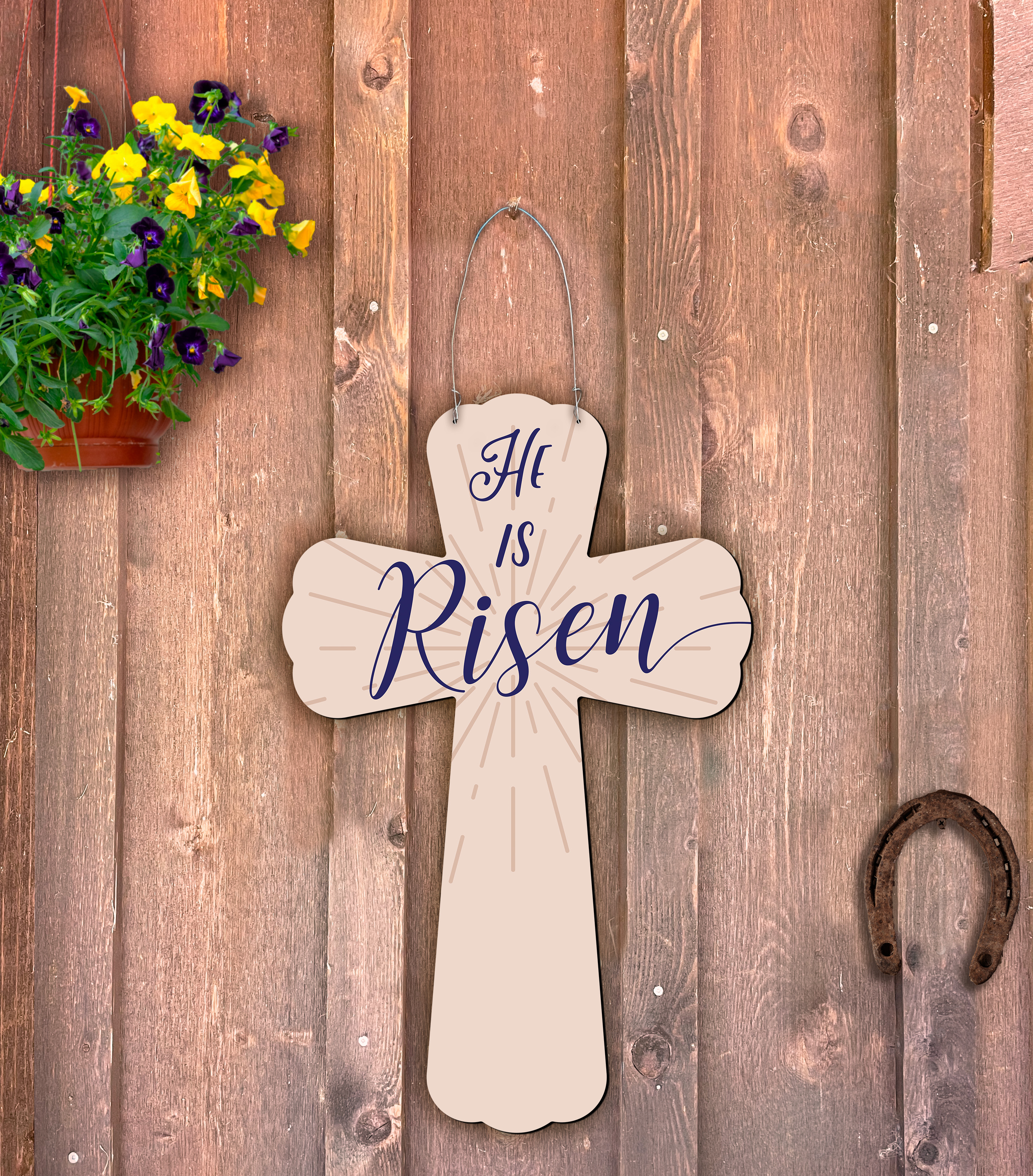 “He is Risen“ Cross