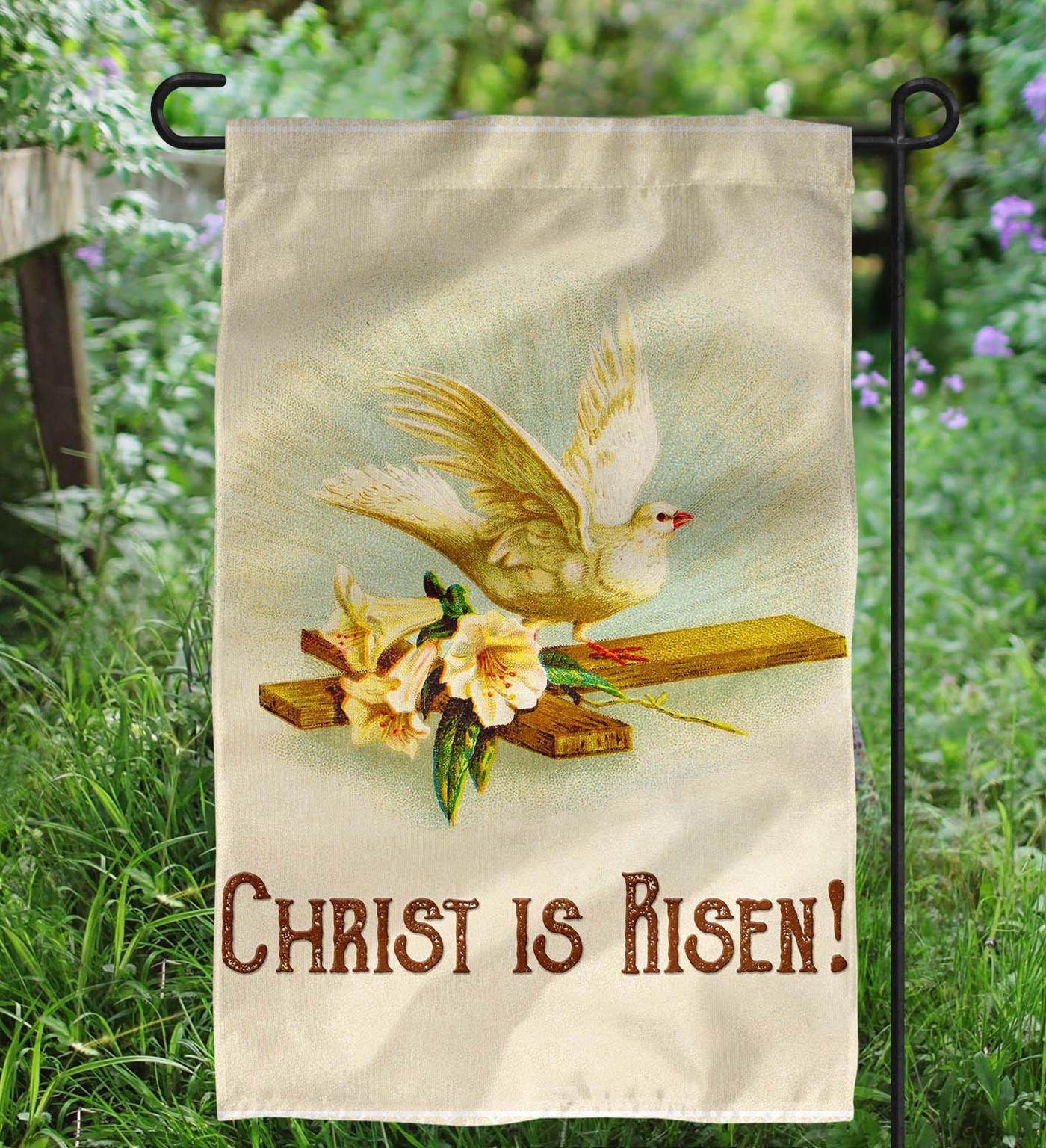 Christ is Risen Outdoor Garden Flag
