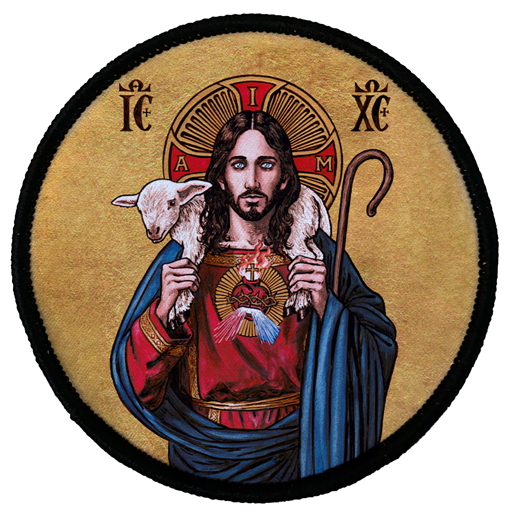 Theophilia the Good Shepherd Icon Circle Patch