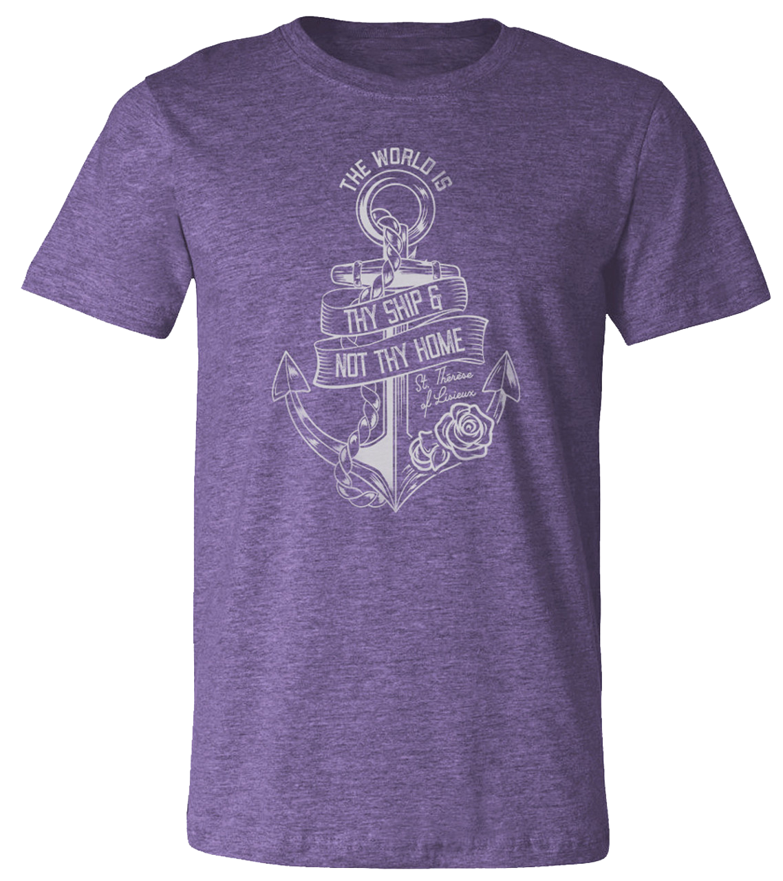 “The World is Thy Ship“ Heather Purple T-Shirt