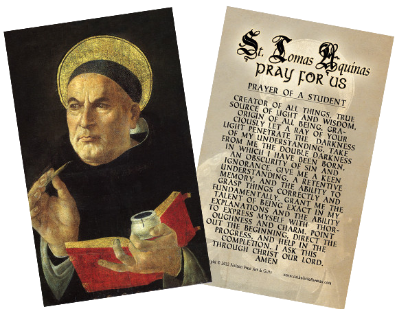 Aquinas's Prayer of a Student Holy Card