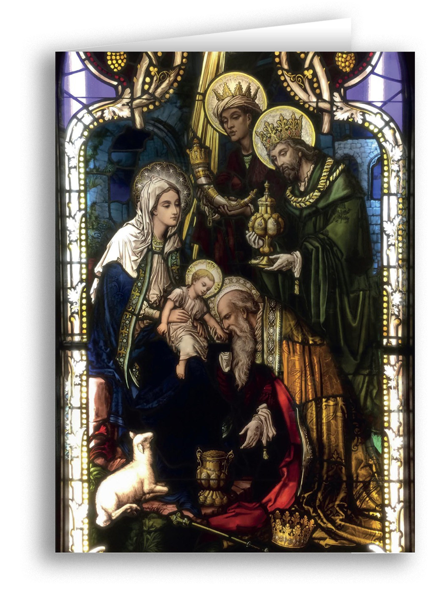 Wisemen Stained Glass Christmas Cards (25 Cards)
