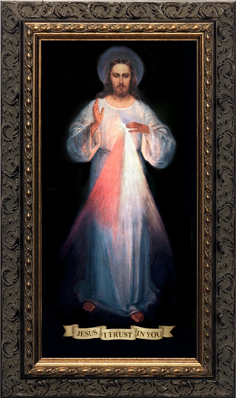 Divine Mercy Vilnius Original - Ornate Dark Framed Art